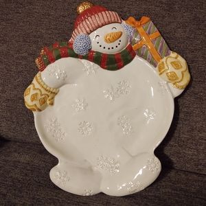 Fitz and Floyd Snowman plate